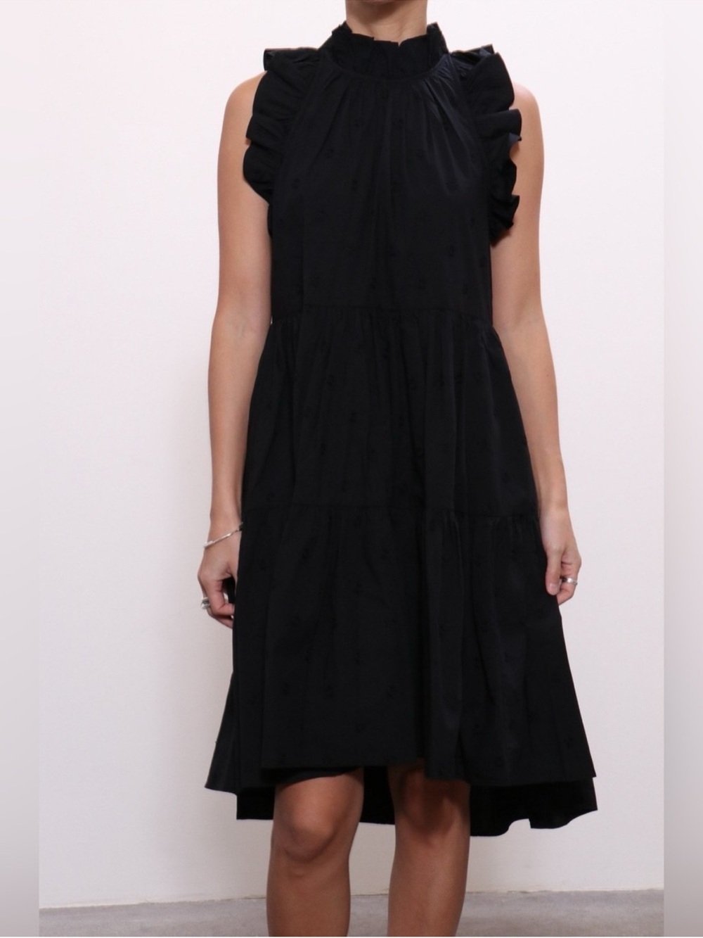 Ulla Johnson Tamsin Dress Size 4 Poplin Tiered Ruffle Boho Mini Dress | EUC